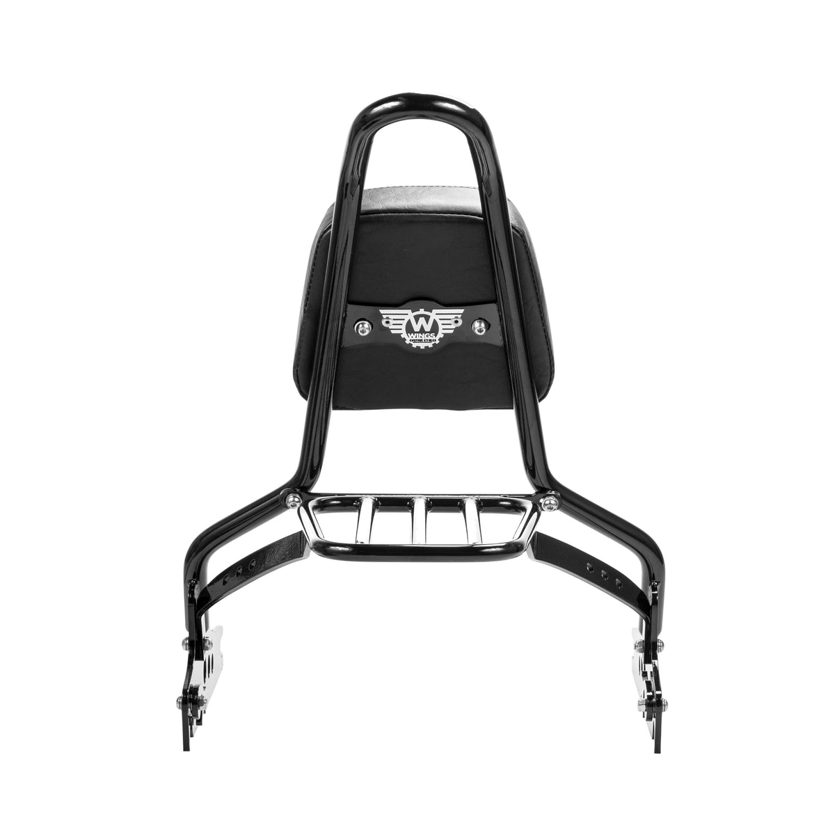 Wings Custom Sissy Bar King 20" Detachable with Luggage Rack - Sport Glide 18-21 - Gloss Black / Matte Black
