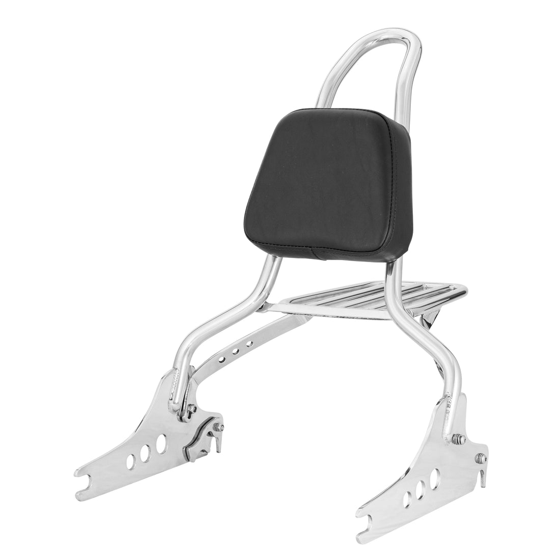Wings Custom Sissy Bar King 20" Detachable with Luggage Rack - Fat Boy 06-26 - Polished Stainless Steel