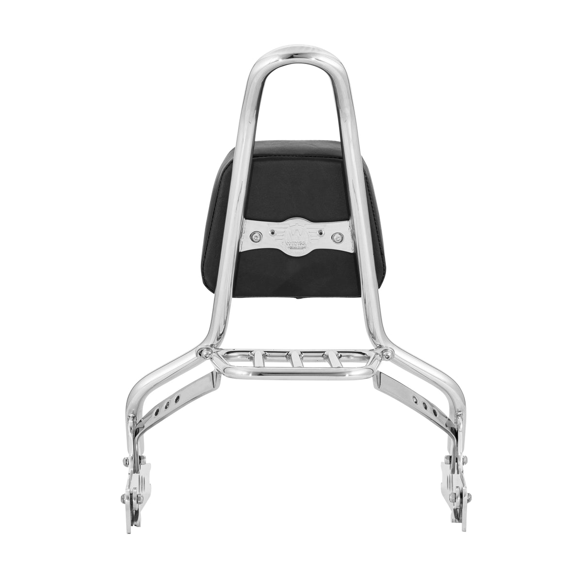 Wings Custom Sissy Bar King 20" Detachable with Luggage Rack - Fat Boy 06-26 - Polished Stainless Steel