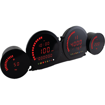 Koso 4 Piece Red LED Gauges '14-22 Flht Flhx Fltr