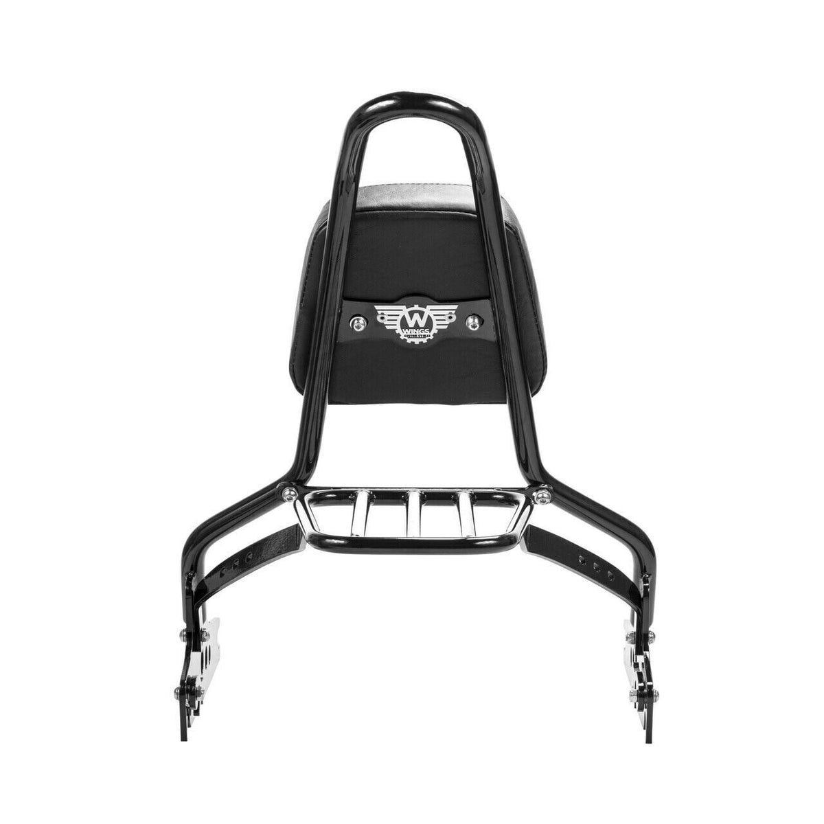 Wings Custom Sissy Bar King 20" Detachable with Luggage Rack - Softail Standard 00-11 & 21-24 - Gloss Black / Matte Black