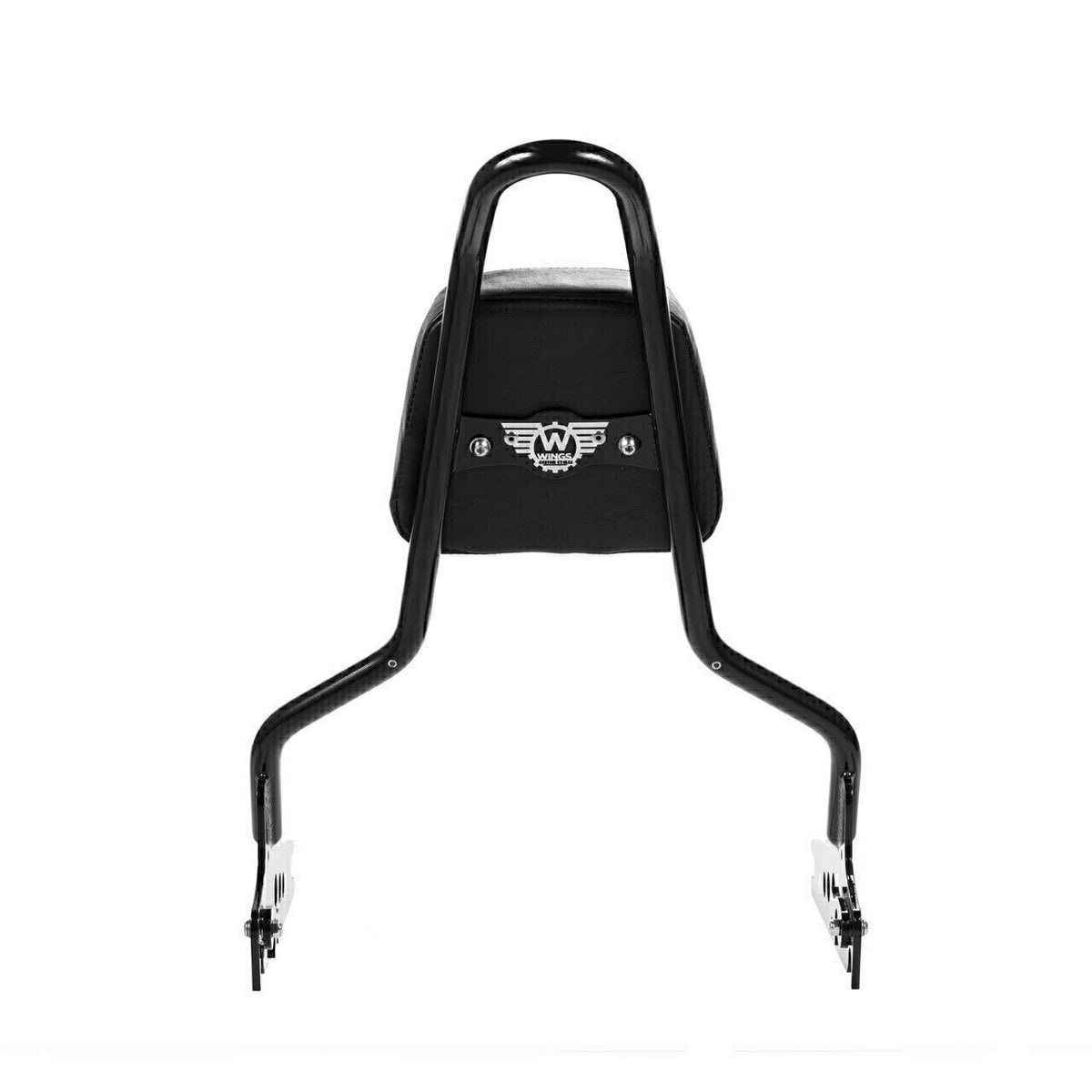 Wings Custom Sissy Bar King 20" Detachable - Heritage 02-25 - Gloss Black / Matte Black