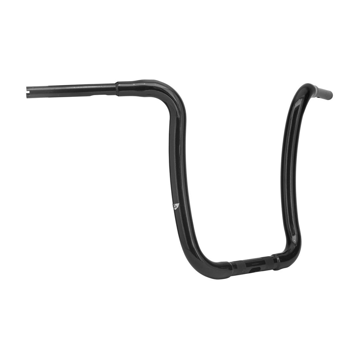Wings Custom Ape Hanger Curve Brutale 1-1/2" Handlebars - Heritage 00-26 - Gloss Black / Matte Black