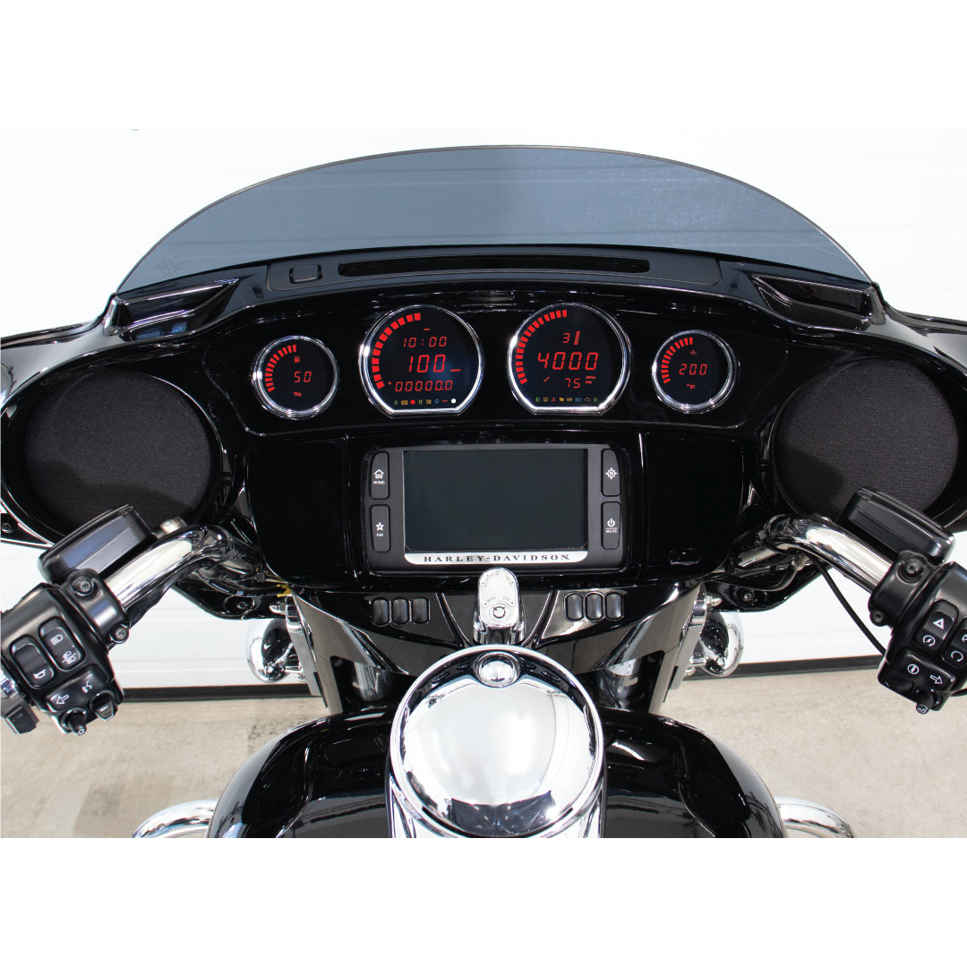 Koso 4 Piece Red LED Gauges '14-22 Flht Flhx Fltr