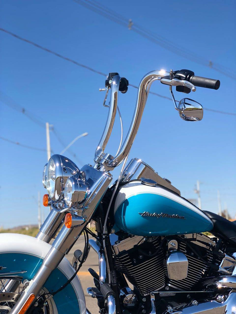Wings Custom Ape Hanger Curve Brutale 1-1/2" Handlebars - Softail Deluxe 05-20 - Polished Stainless Steel