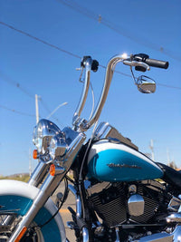 Wings Custom Ape Hanger Curve Brutale 1-1/2" Handlebars - Softail Deluxe 05-20 - Polished Stainless Steel