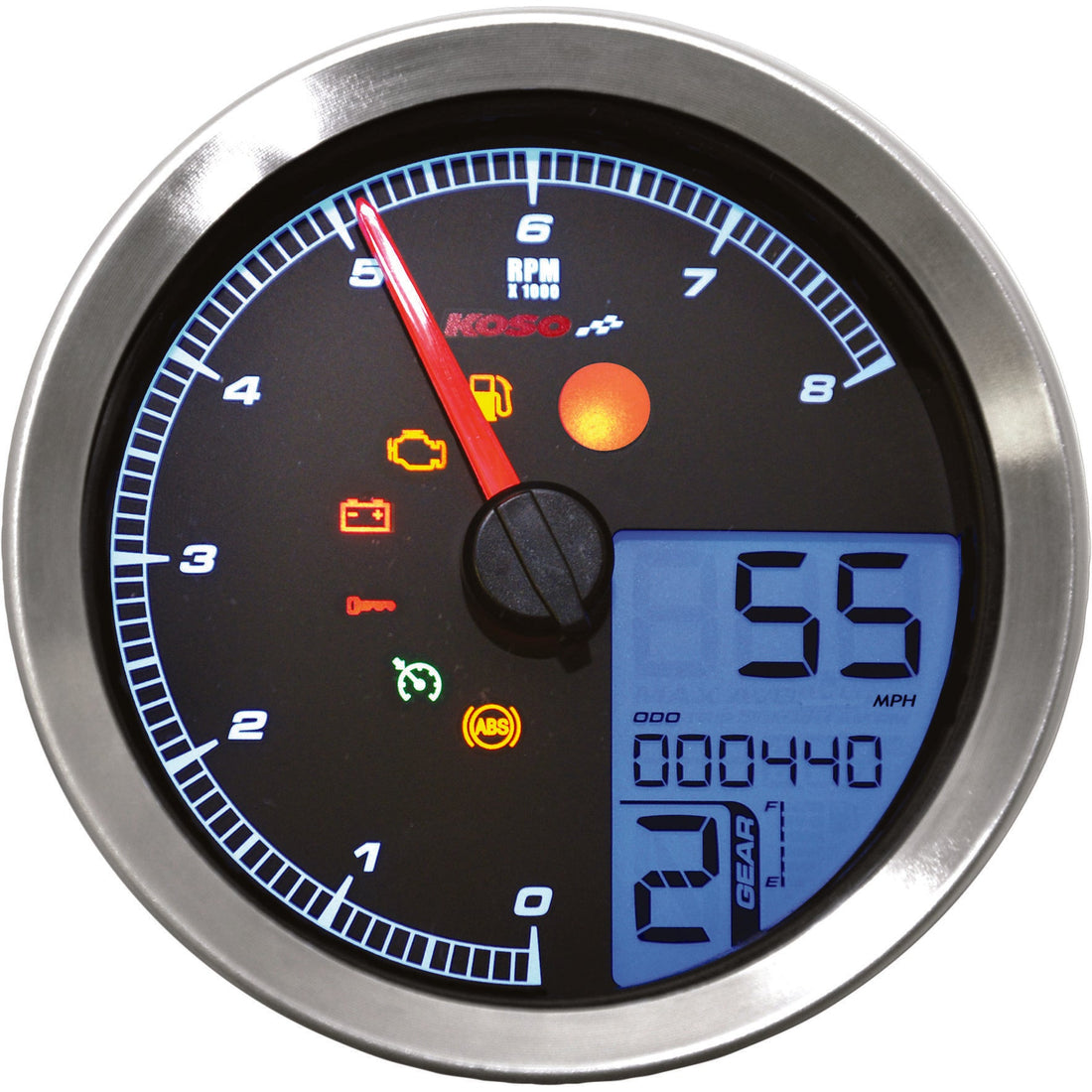 Koso Speedo / Tach Sil Bezel LCD Color Change Display