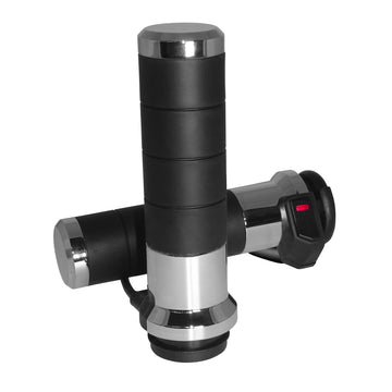 Koso Titan-X Heated Grips Chrome Electric Throttle