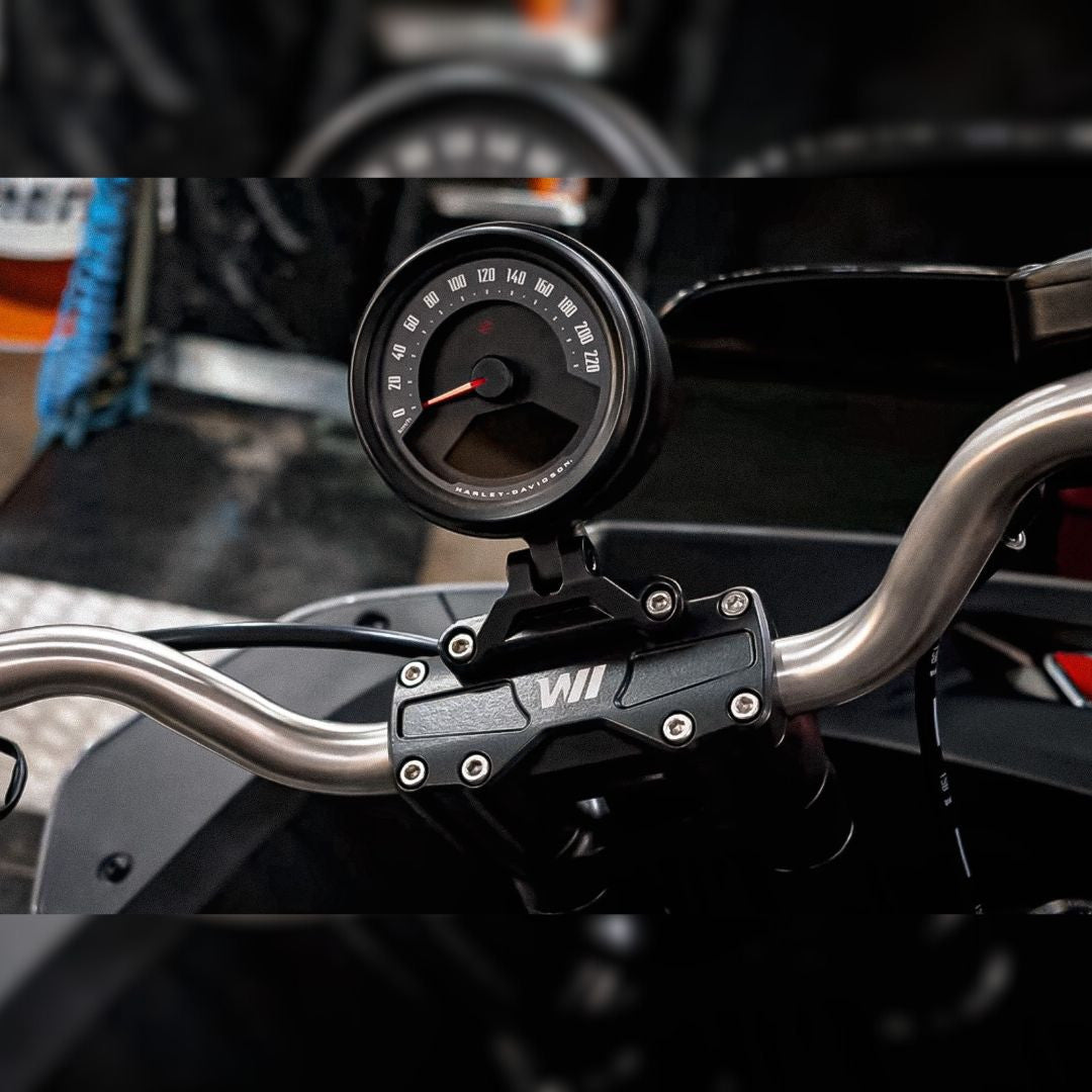Wings Custom Single Hawk Speedometer Relocator - Breakout, Street Bob, Standard, Low Rider S/ST 10-26 - Black