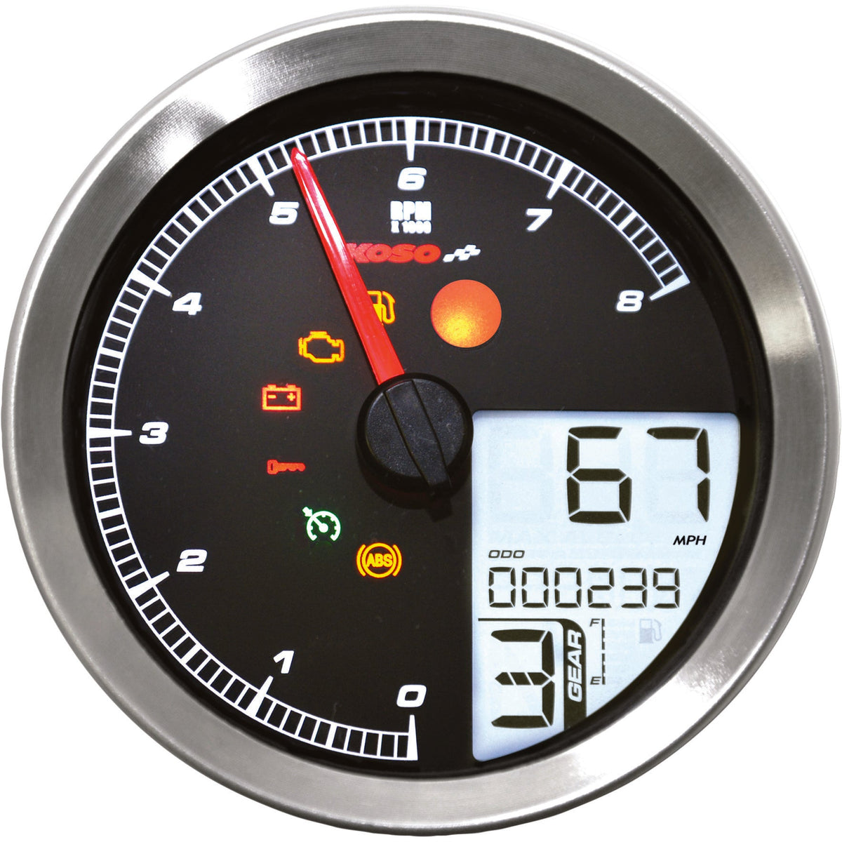 Koso Speedo / Tach Sil Bezel LCD Color Change Display