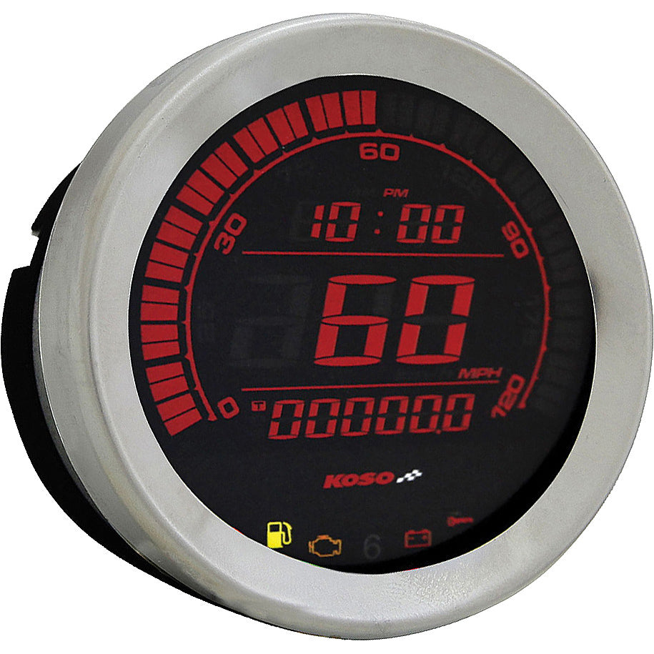 Koso HD-02 Series Gauge Kit Silver Bezel Oil Temp