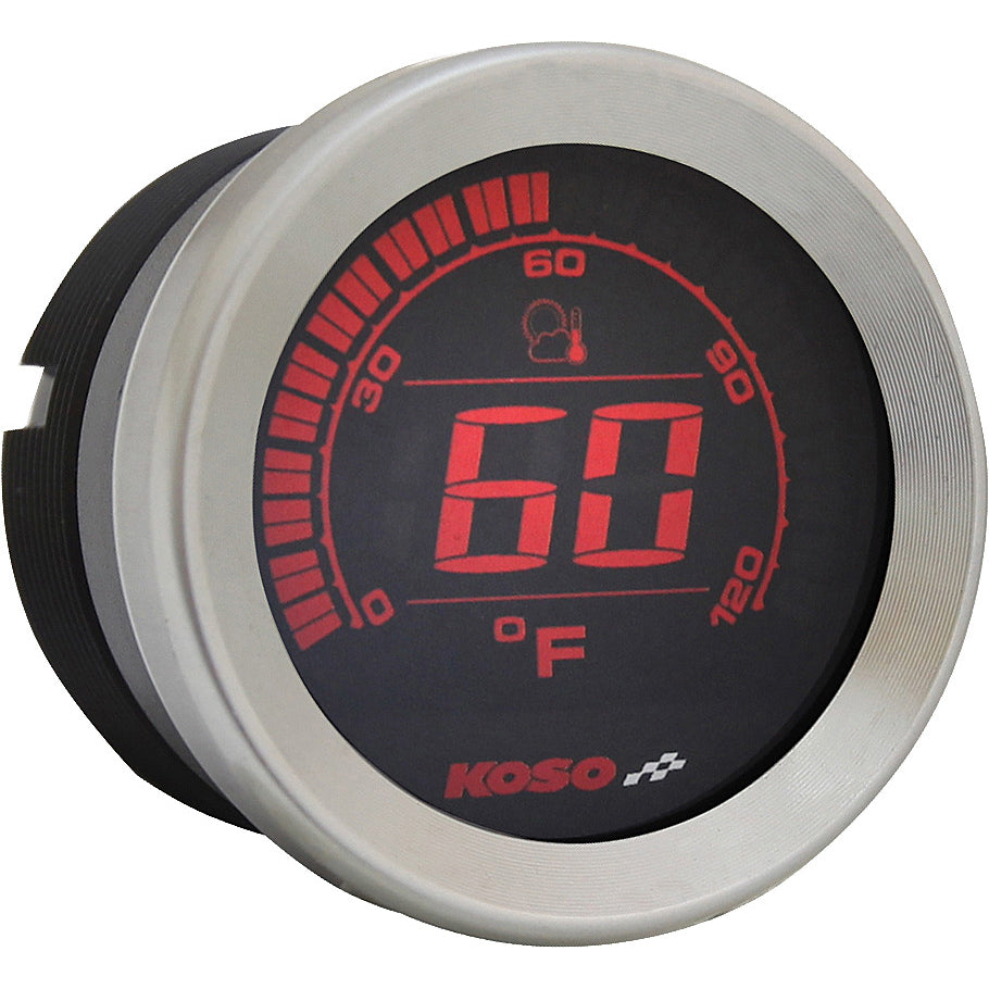 Koso HD-02 Series Gauge Kit Silver Bezel Oil Temp