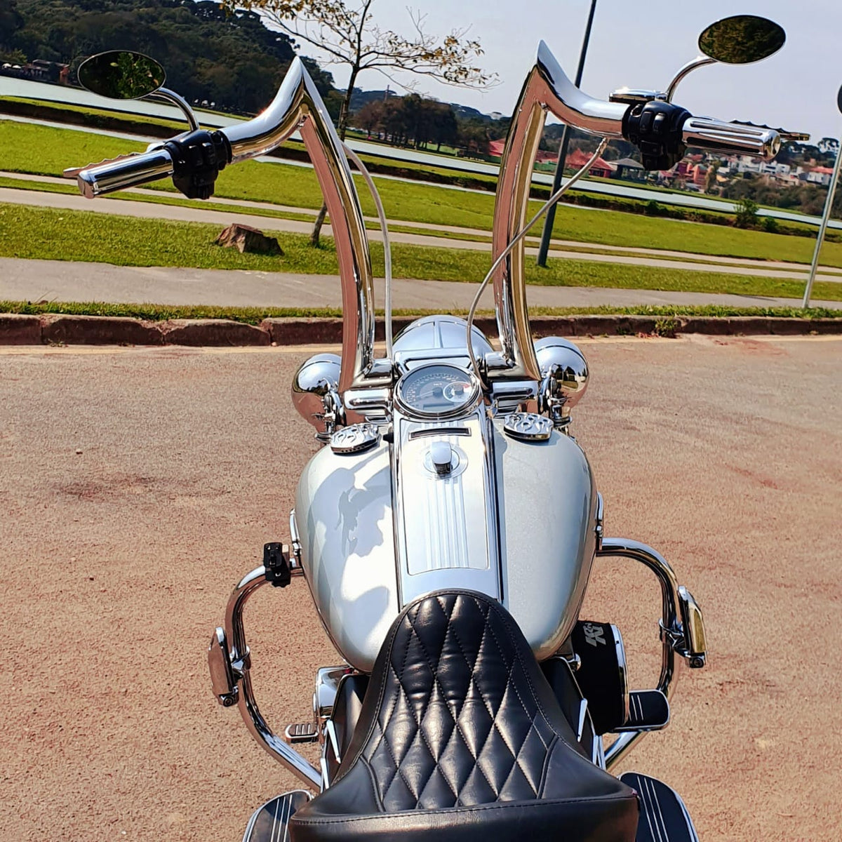 Wings Custom Diablo Rhino 2" Handlebar Kit with Cables & Wiring - Road King 13-16 & 21-25 (Cable Clutch) - Polished Stainless Steel