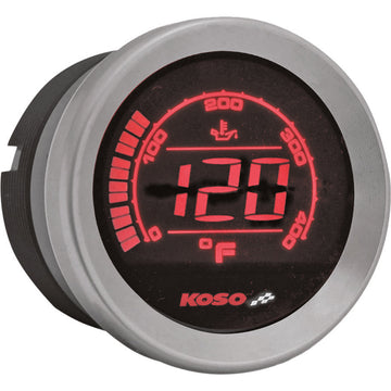 Koso HD-02T 2'' Oil Temp Gauge Silver Bezel