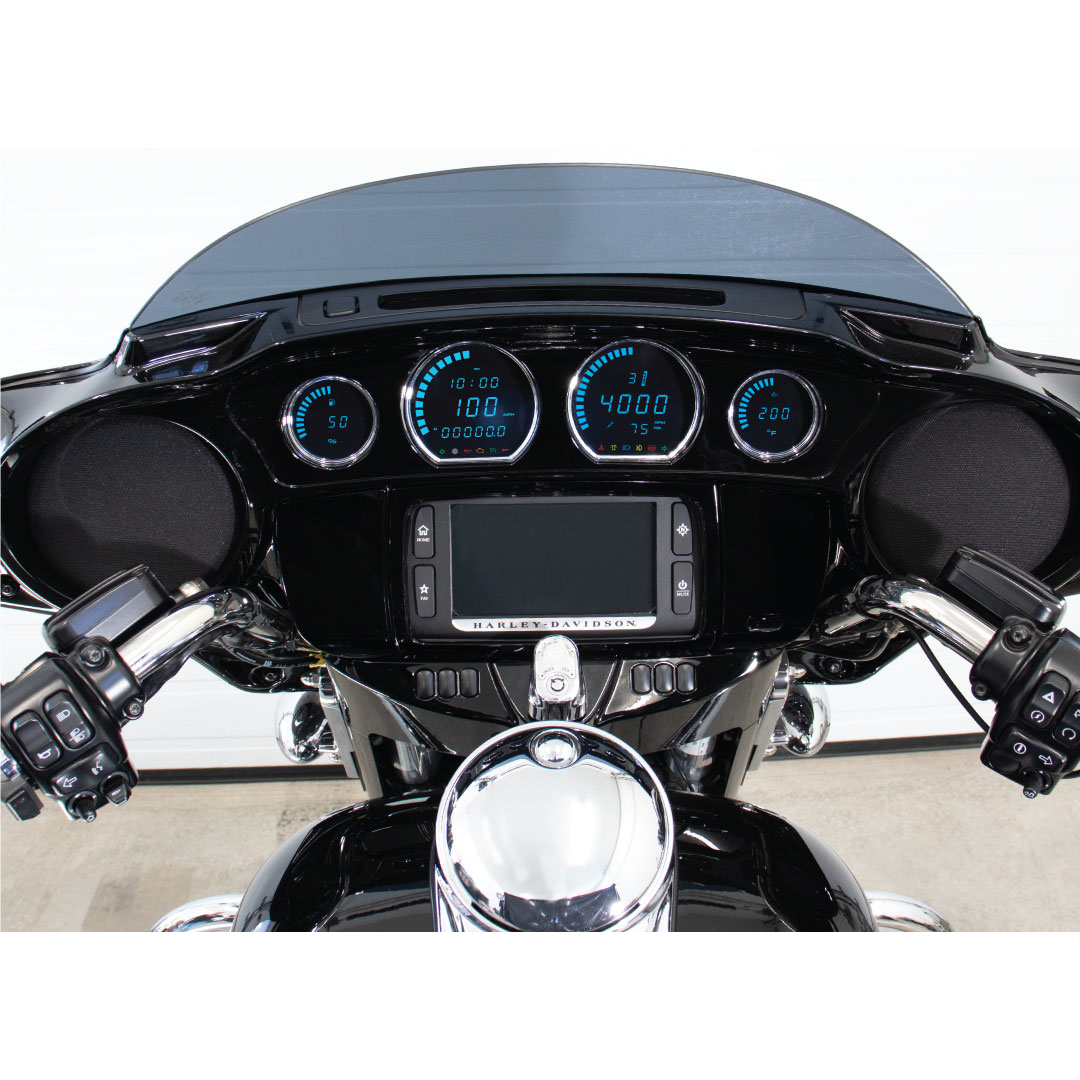 Koso 4 Piece Blue LED Gauges '14-22 Flht Flhx Fltr
