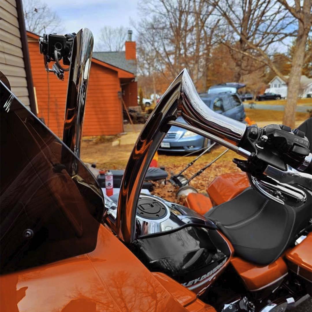 Wings Custom Front Diablo Rhino 2" Handlebars - Road Glide 00-26 - Polished Stainless Steel
