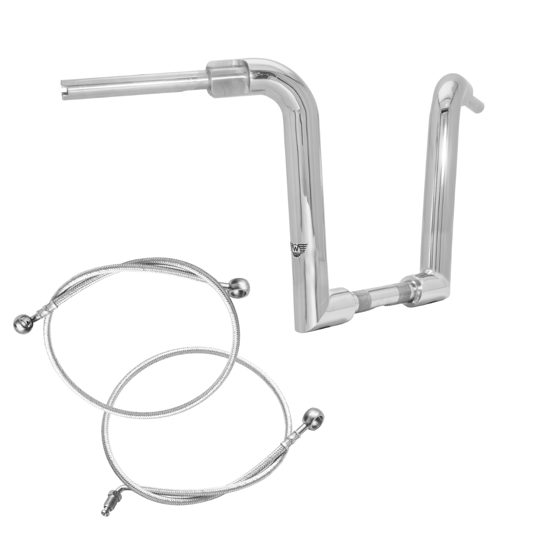 Wings Custom Ape Classic Rhino 2" Handlebar Kit with Cables - Road Glide 15-20 (Hydraulic Clutch) - Polished Stainless Steel