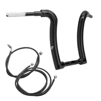 Wings Custom Ape Curve Rhino 2" Handlebar Kit with Cables - Road Glide 15-20 (Hydraulic Clutch) - Gloss Black / Matte Black