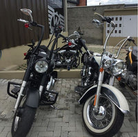 Wings Custom King Quinado Brutale 1-1/2" Handlebars - Fat Boy 00-26 - Gloss Black / Matte Black