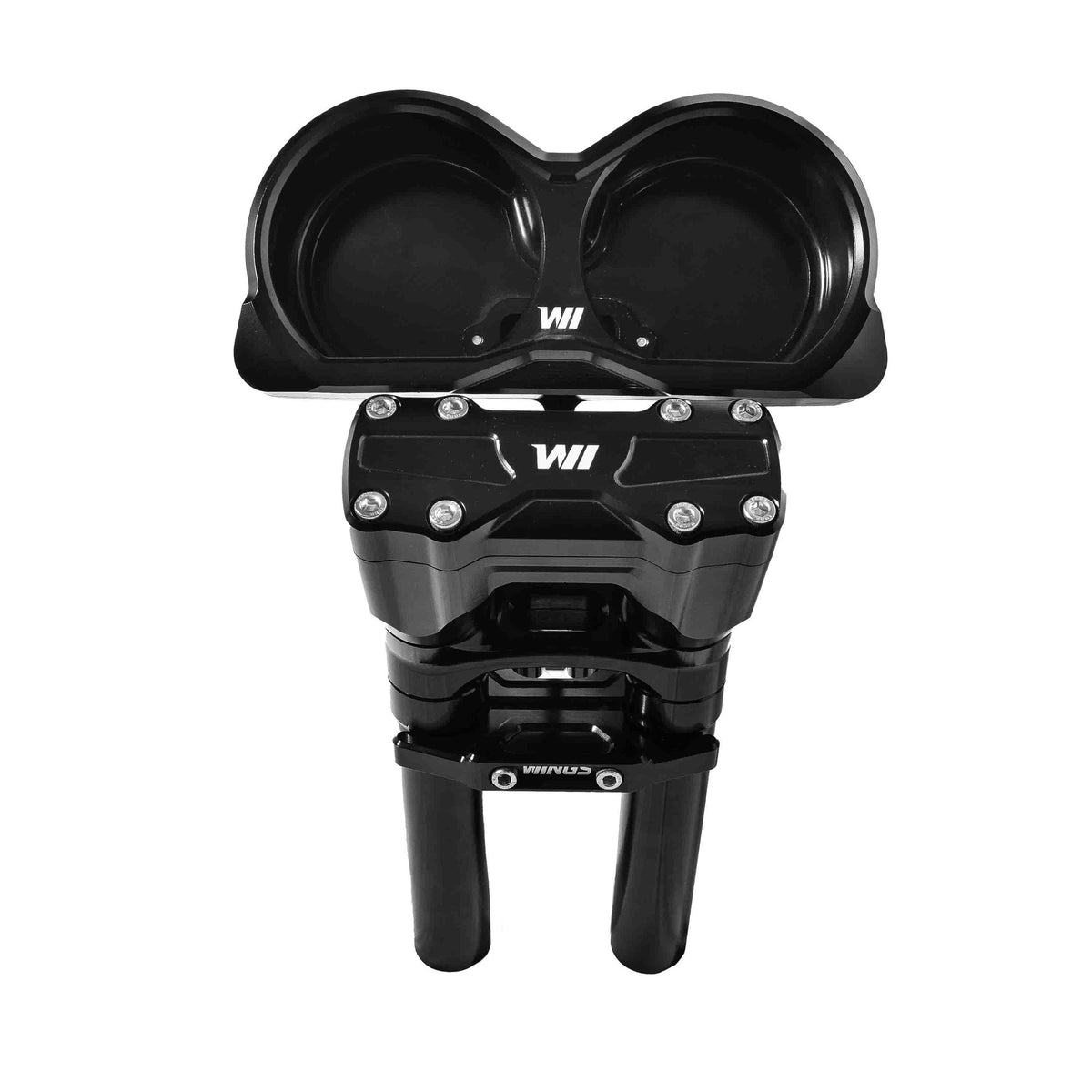 Wings Custom Hawk Grip Riser with Twin Hawk Speedometer Relocator - Road Glide 18-24 - Black