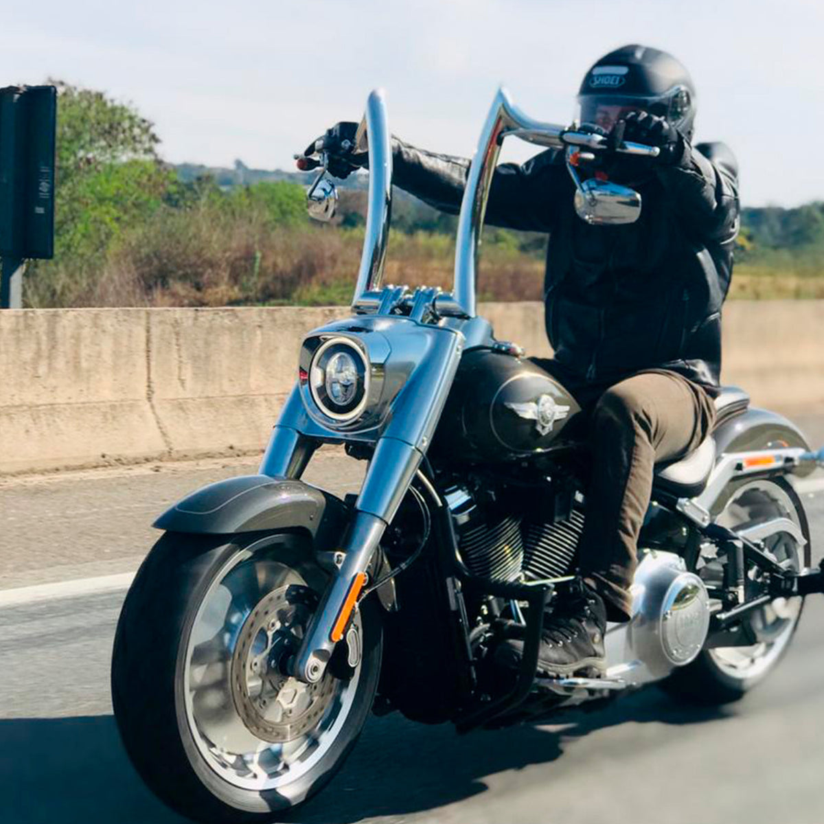 Wings Custom Diablo Rhino 2" Handlebar Kit with Cables & Wiring - Fat Boy 16-26 (E-Throttle) - Polished Stainless Steel