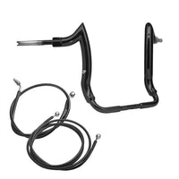 Wings Custom Front Diablo Rhino 2" Handlebar Kit with Cables - Ultra Limited / Ultra Classic 14-20 (Hydraulic Clutch) - Gloss Black / Matte Black