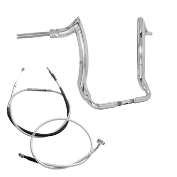 Wings Custom Front Diablo Rhino 2" Handlebar Kit with Cables - Electra Glide 08-13 & 21-24 (Cable Clutch) - Polished Stainless Steel