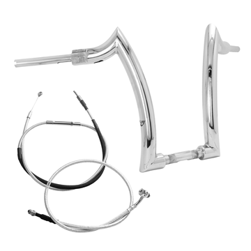 Wings Custom Front Diablo Rhino 2" Handlebar Kit with Cables - Road King 08-16 & 21-25 (Cable Clutch) - Polished Stainless Steel