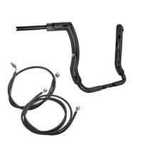 Wings Custom Front King Rhino 2" Handlebar Kit with Cables - Electra Glide 14-20 (Hydraulic Clutch) - Gloss Black / Matte Black