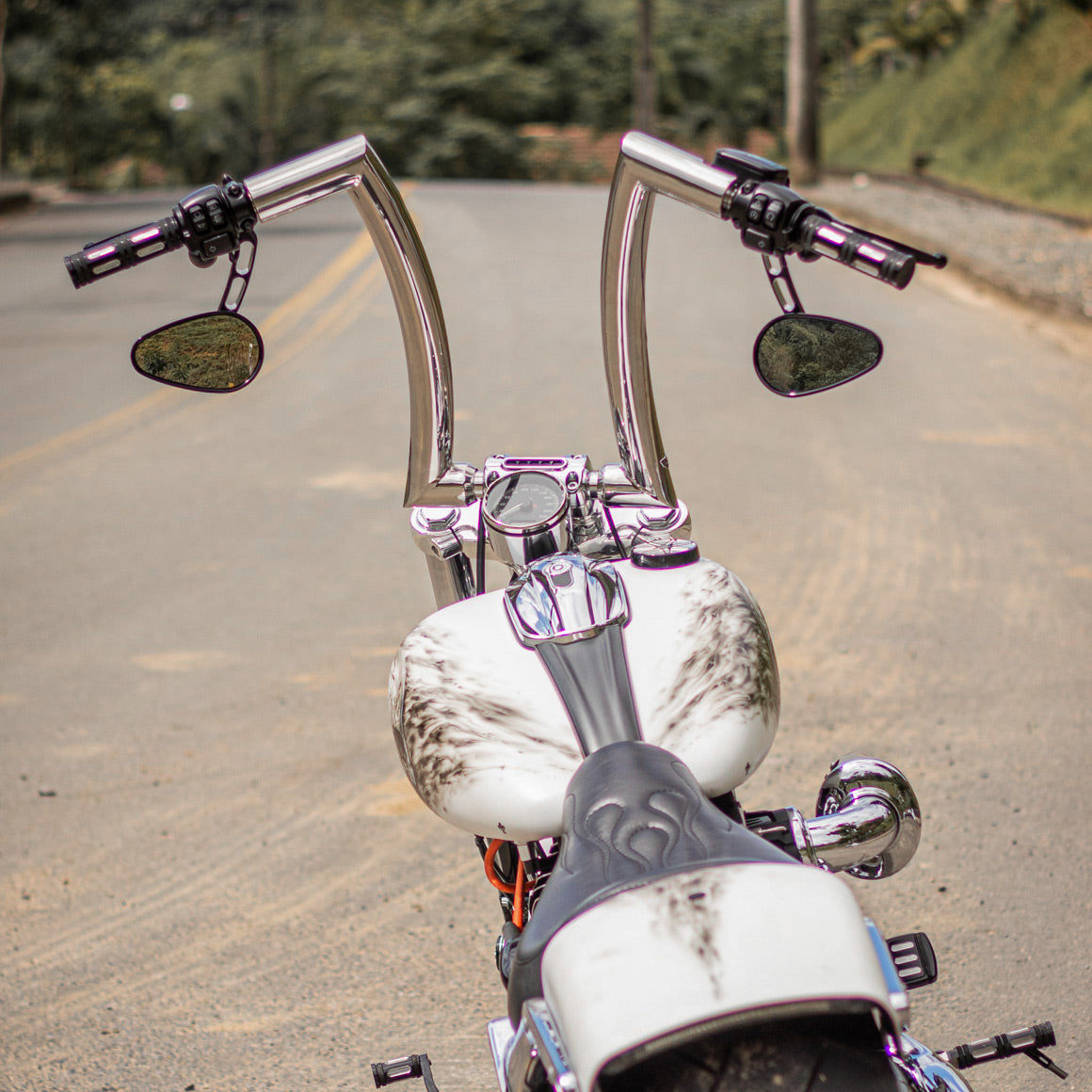 Wings Custom Front King Rhino 2" Handlebars - Breakout 13-26 - Polished Stainless Steel