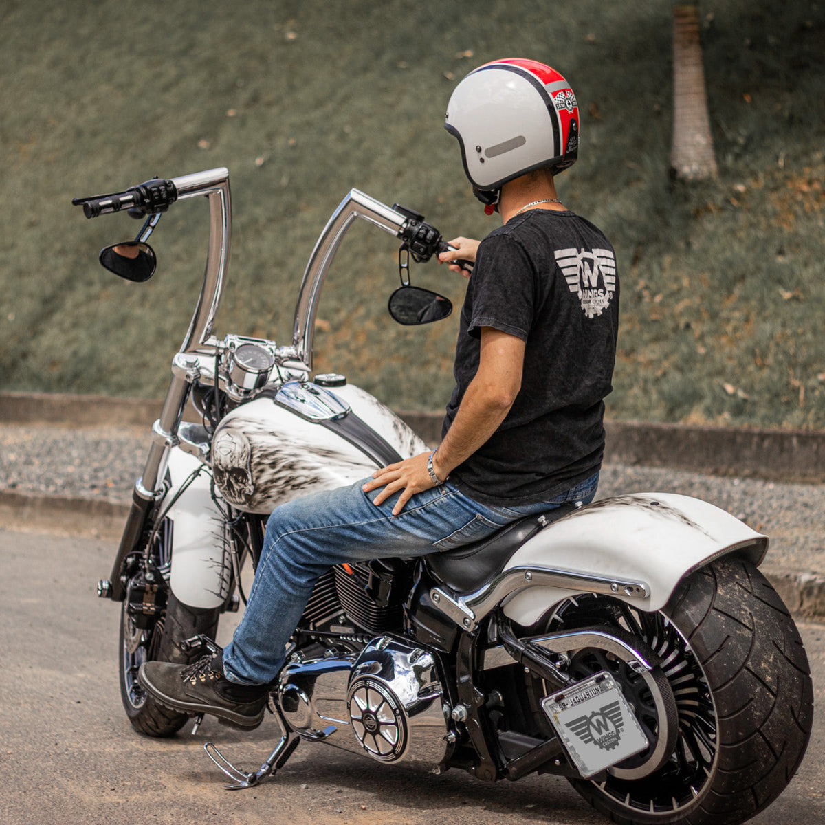 Wings Custom Front King Rhino 2" Handlebars - Breakout 13-26 - Polished Stainless Steel