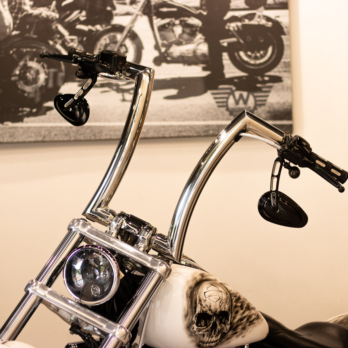 Wings Custom Front King Rhino 2" Handlebars - Breakout 13-26 - Polished Stainless Steel