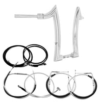 Wings Custom Diablo Rhino 2" Handlebar Kit with Cables & Wiring - Fat Boy 11-15 (Cable Throttle) - Polished Stainless Steel