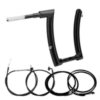 Wings Custom King Curve Rhino 2" Handlebar Kit with Cables & Wiring - Road King 14-16 & 21-25 (Cable Clutch) - Gloss Black / Matte Black