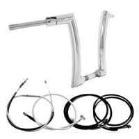 Wings Custom King Rhino 2" Handlebar Kit with Cables & Wiring - Softail 16-26 (E-Throttle) - Polished Stainless Steel