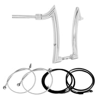Wings Custom Diablo Rhino 2" Handlebar Kit with Cables & Wiring - Road Glide 15-20 (Hydraulic Clutch) - Polished Stainless Steel