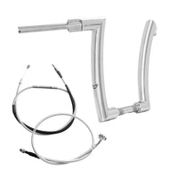 Wings Custom King Curve Rhino 2" Handlebar Kit with Cables - Road King 14-16 & 21-24 (Cable Clutch) - Polished Stainless Steel