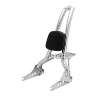 Wings Custom Sissy Bar Backbone Brutale 25" Detachable with Luggage Rack - Softail Deluxe 05-20 - Polished Stainless Steel