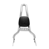 Wings Custom Sissy Bar Backbone Brutale 25" Detachable with Luggage Rack - Heritage 02-25 - Polished Stainless Steel
