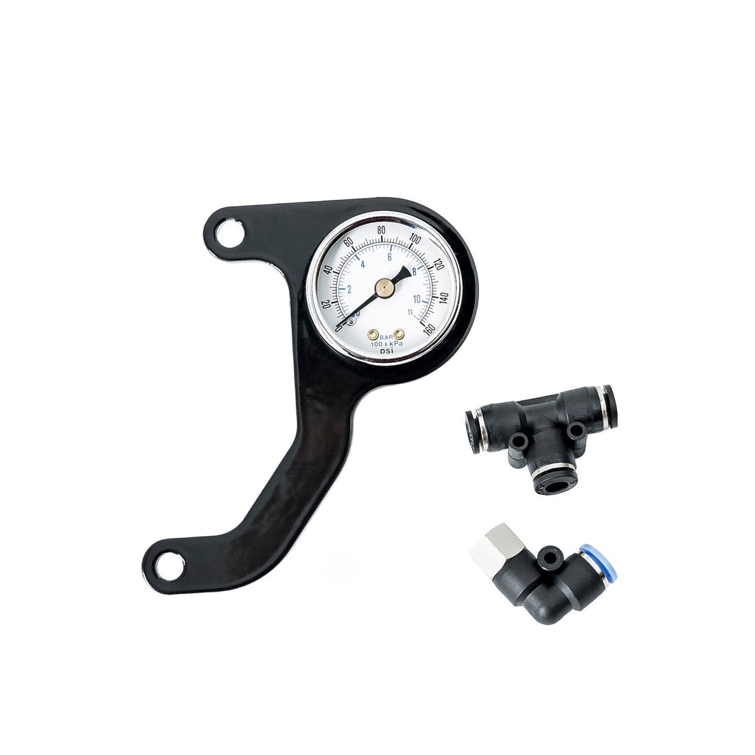 Killer Custom Rocker Box Mounted Air Ride Pressure Gauge Kit - Softail 18-up
