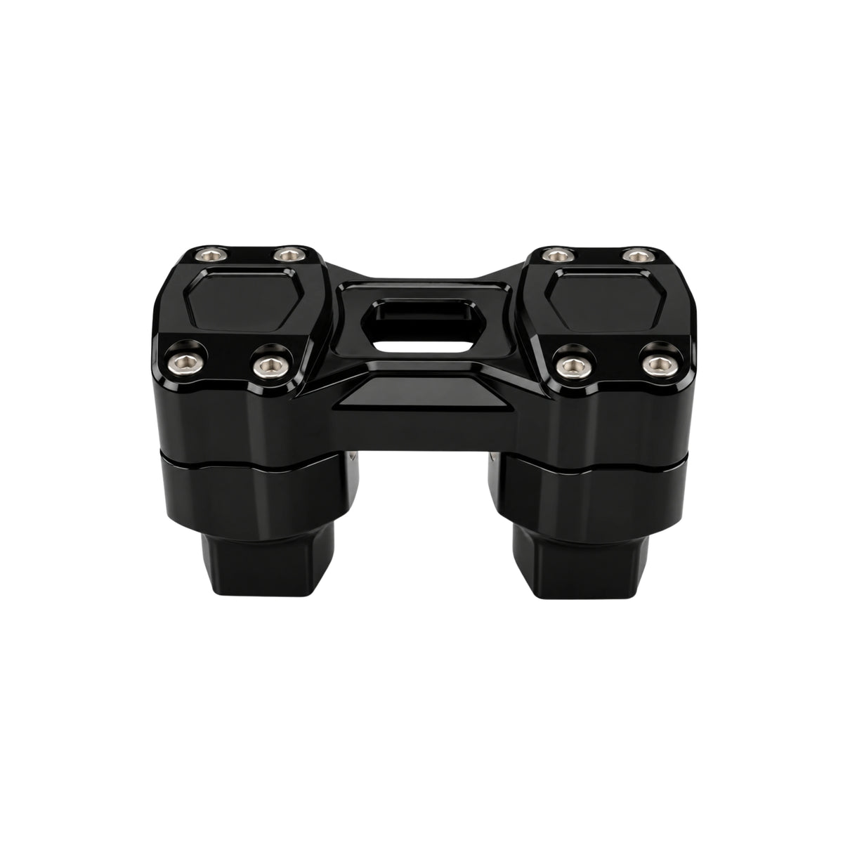 Wings Custom billet handlebar riser, gloss black, front