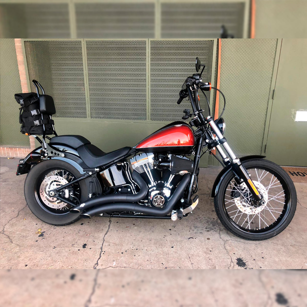 Wings Custom Sissy Bar King 25" Detachable with Luggage Rack - Blackline 11-13 - Gloss Black / Matte Black