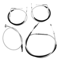 Wings Custom King Curve Rhino 2" Handlebar Kit with Cables & Wiring - Fat Boy 11-15 (Cable Throttle) - Polished Stainless Steel