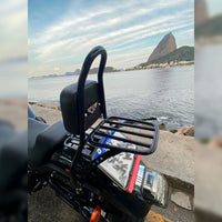 Wings Custom Sissy Bar King 20" Detachable with Luggage Rack - Low Rider S 18-26 - Gloss Black / Matte Black