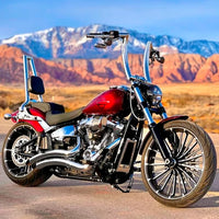 Wings Custom Sissy Bar Squarebone Brutale 25" Detachable - Fat Boy 06-26 - Polished Stainless Steel