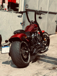 Wings Custom Mad Dogger Curve Rhino 2" Handlebar Kit with Cables & Wiring - Breakout 13-15 (Cable Throttle) - Gloss Black / Matte Black