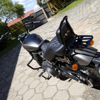 Wings Custom Sissy Bar King 20" Detachable with Luggage Rack - Street Bob 18-26 - Gloss Black / Matte Black