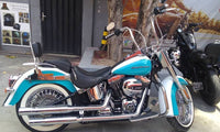 Wings Custom Sissy Bar King Low 16" Detachable with Luggage Rack - Softail Deluxe 05-20 - Polished Stainless Steel