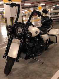 Wings Custom Front King Rhino 2" Handlebar Kit with Cables - Road King 14-20 (Hydraulic Clutch) - Gloss Black / Matte Black