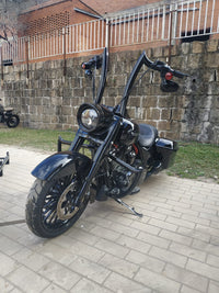Wings Custom Diablo Rhino 2" Handlebar Kit with Cables - Road King 14-16 & 18-25 (Cable Clutch) - Gloss Black / Matte Black